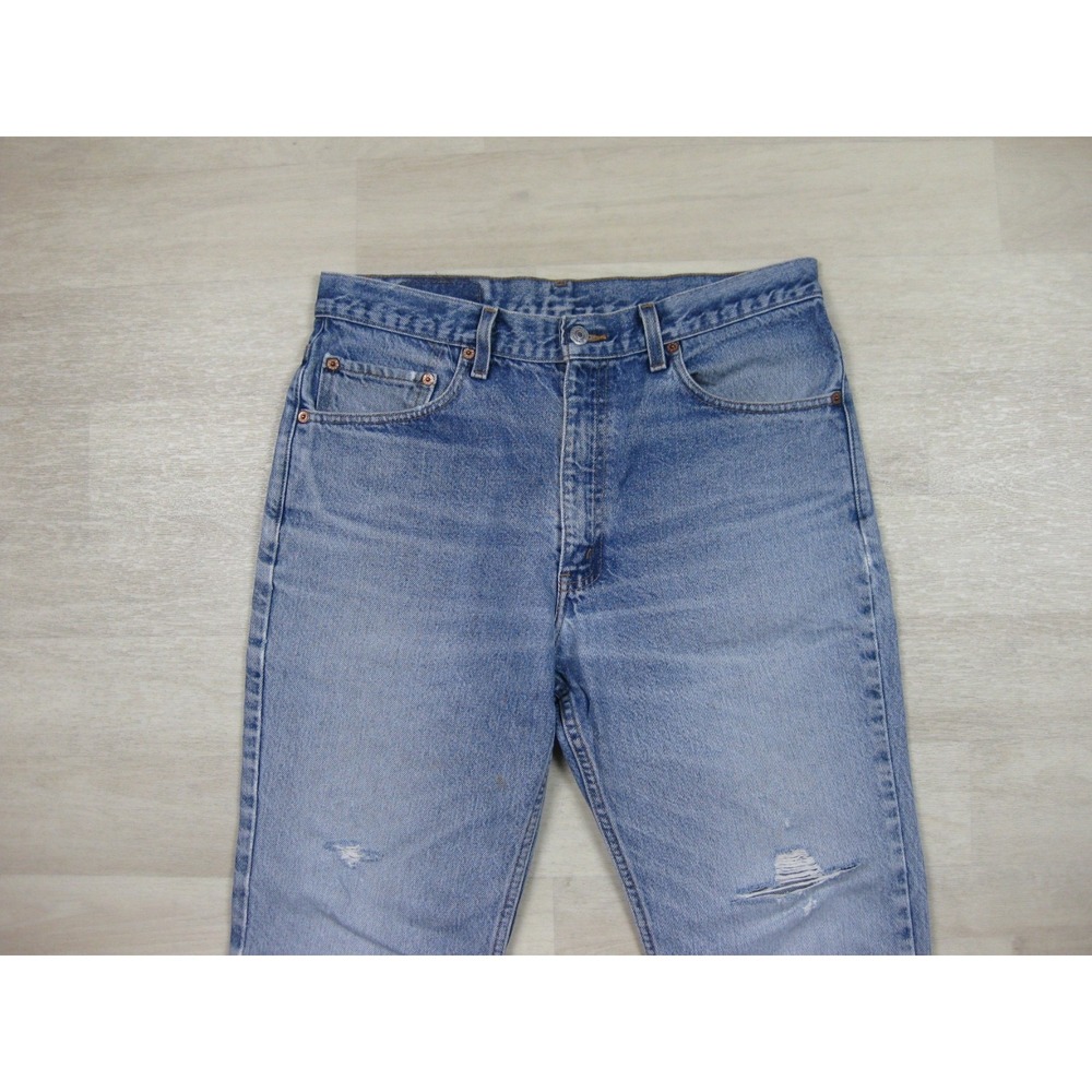 Vintage Y2K Levis 517 Cowboy Cut Jeans Mens (33x30) Distressed Saddleman Bootcut - Picture 3 of 14